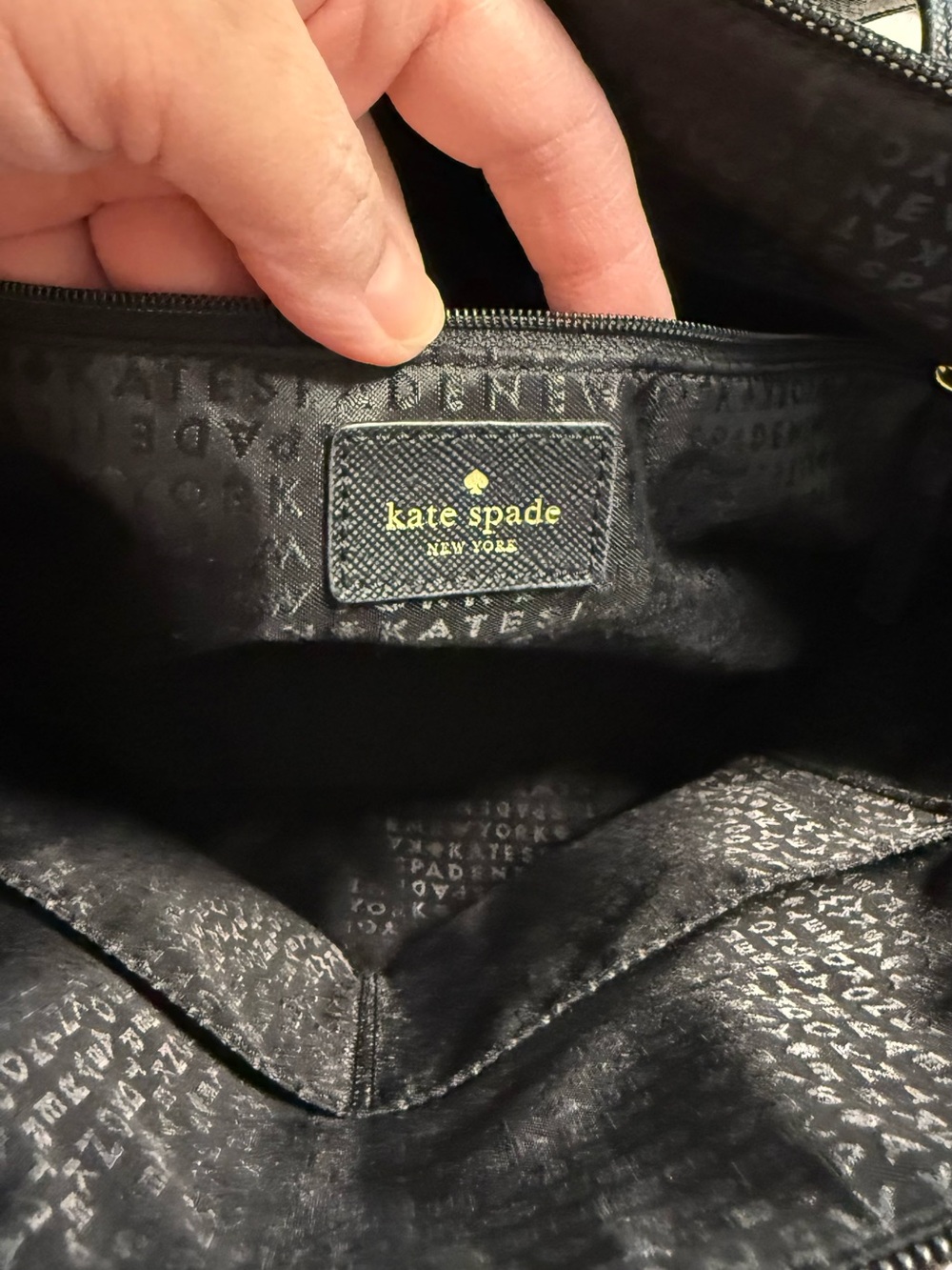 Kate Spade Black Sparkle Tote with Matching Wallet and Dust Bag - Picture 10 of 13